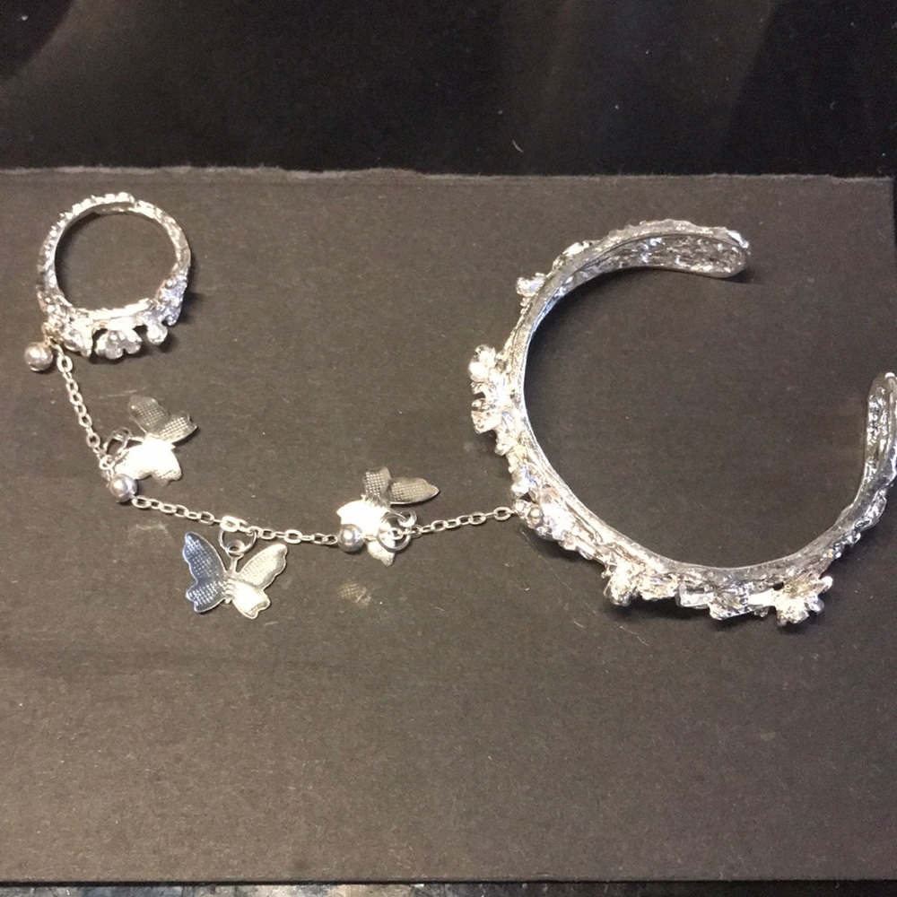 NEW Heaven Official’s Blessing Silver Butterfly Bracelet Ring Cosplay Chinese